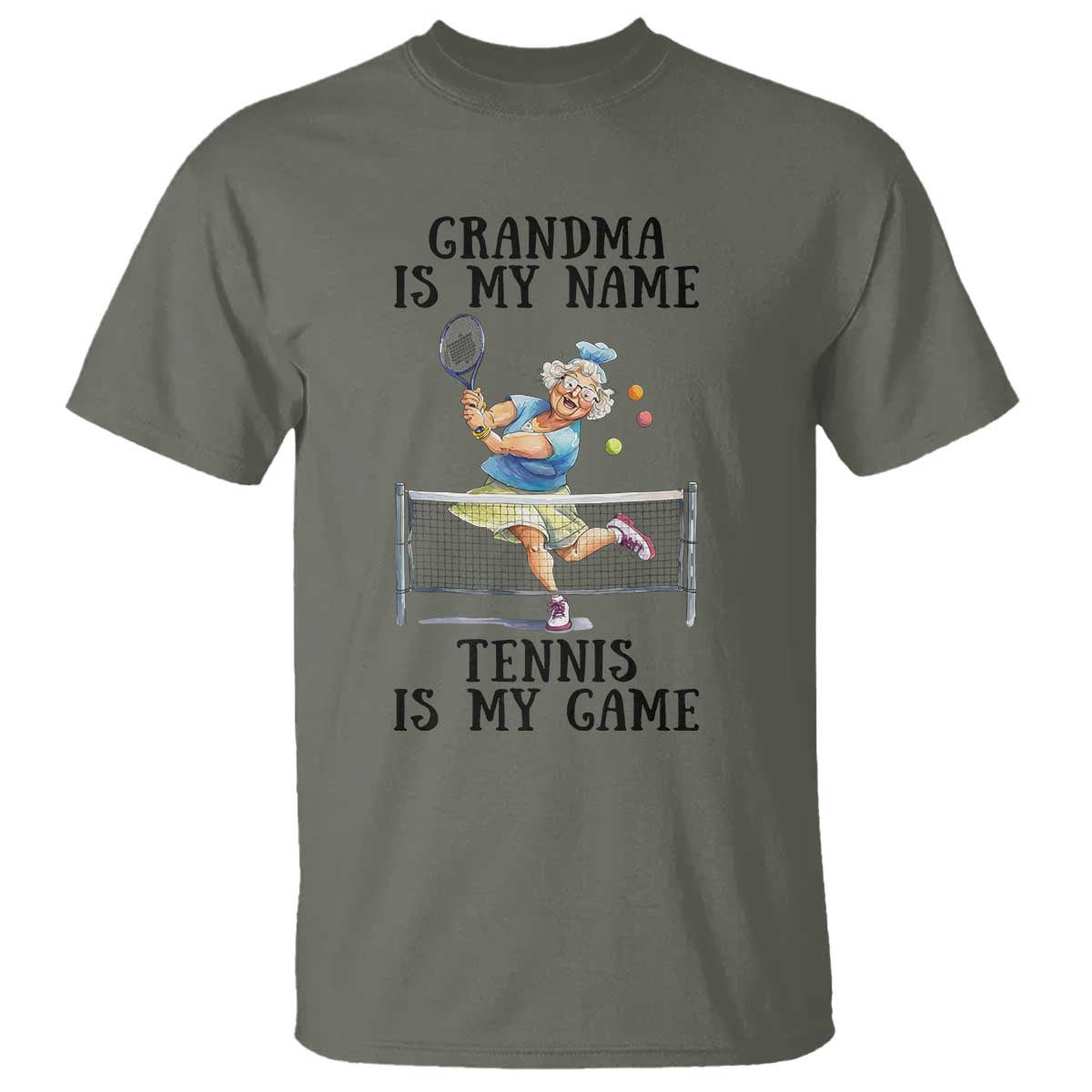 Funny Tennis Quote T Shirt Grandma Is My Name Tennis Is My Game - Wonder Print Shop