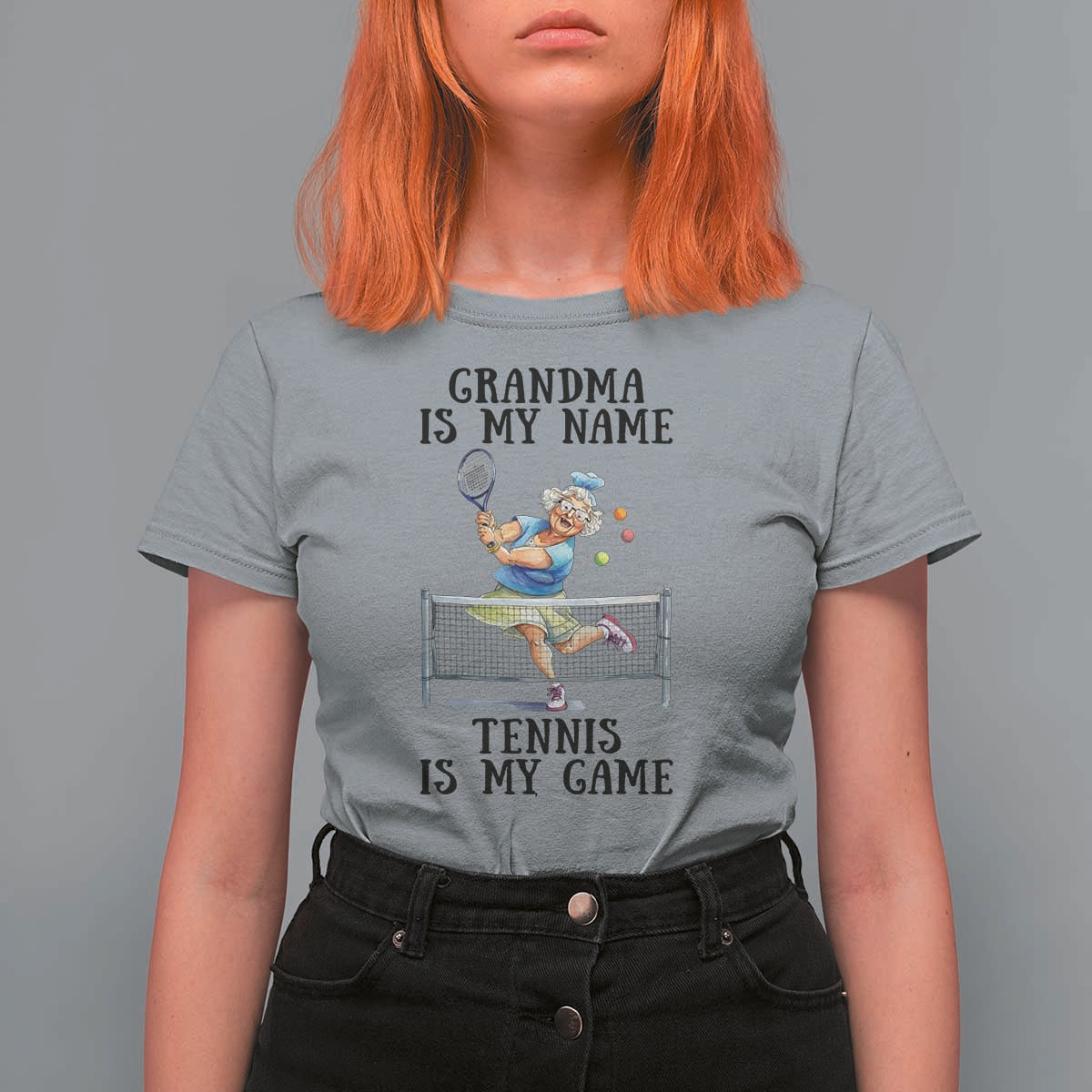 Funny Tennis Quote T Shirt For Women Grandma Is My Name Tennis Is My Game - Wonder Print Shop