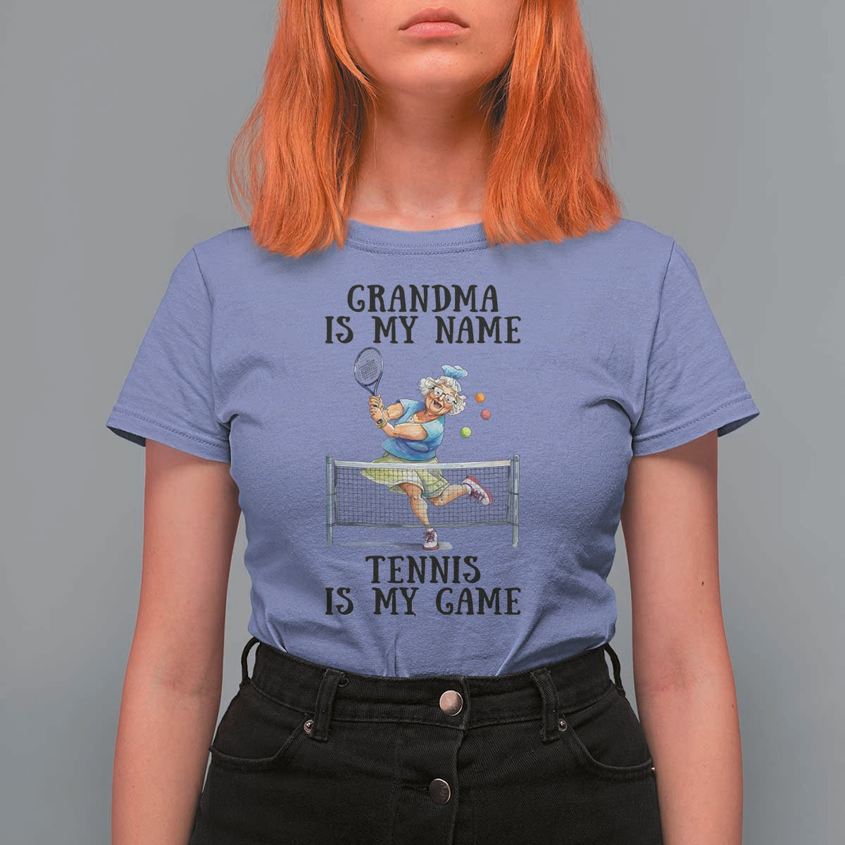 Funny Tennis Quote T Shirt For Women Grandma Is My Name Tennis Is My Game - Wonder Print Shop
