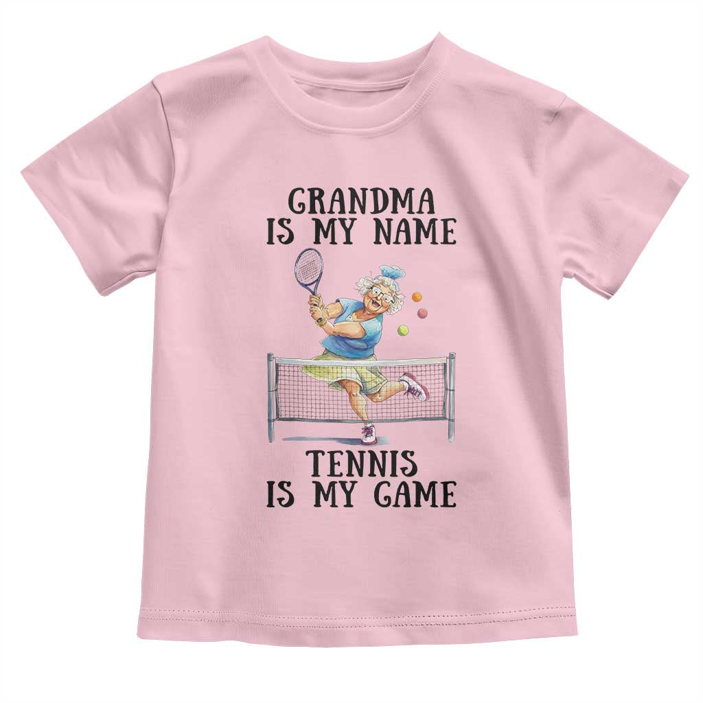 Funny Tennis Quote Toddler T Shirt Grandma Is My Name Tennis Is My Game - Wonder Print Shop