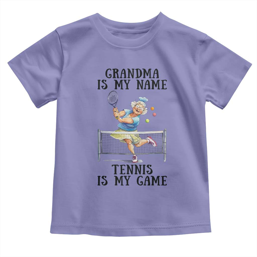 Funny Tennis Quote Toddler T Shirt Grandma Is My Name Tennis Is My Game - Wonder Print Shop