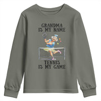 Funny Tennis Quote Youth Sweatshirt Grandma Is My Name Tennis Is My Game - Wonder Print Shop
