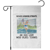 Funny Grandma Tennis Player Gift Garden Flag Never Underestimate An Old Lady - Wonder Print Shop