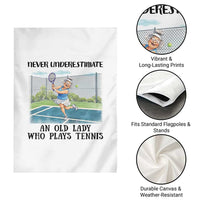 Funny Grandma Tennis Player Gift Garden Flag Never Underestimate An Old Lady - Wonder Print Shop