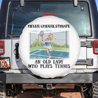Funny Grandma Tennis Player Gift Spare Tire Cover Never Underestimate An Old Lady - Wonder Print Shop