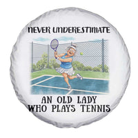 Funny Grandma Tennis Player Gift Spare Tire Cover Never Underestimate An Old Lady - Wonder Print Shop