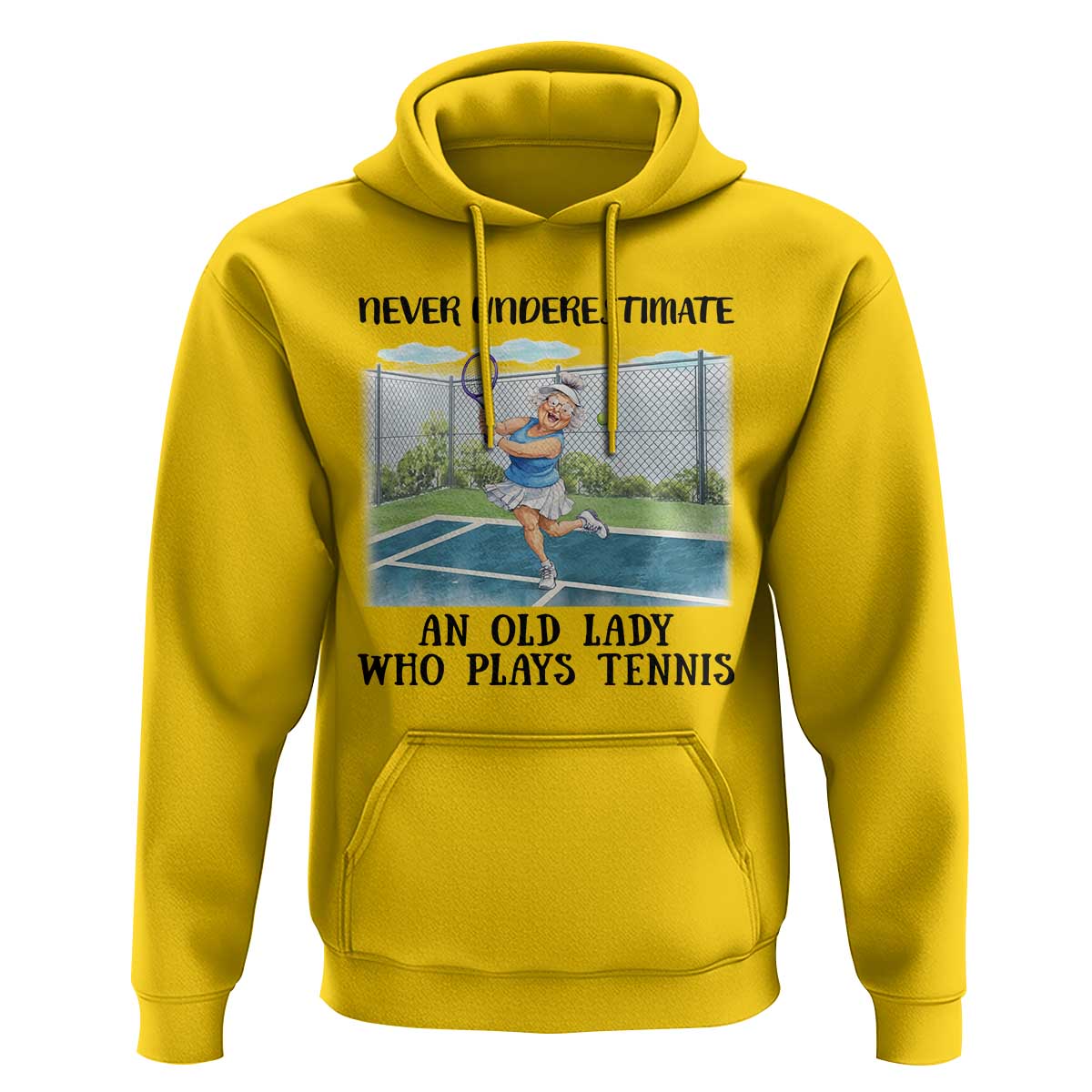 Funny Grandma Tennis Player Gift Hoodie Never Underestimate An Old Lady - Wonder Print Shop