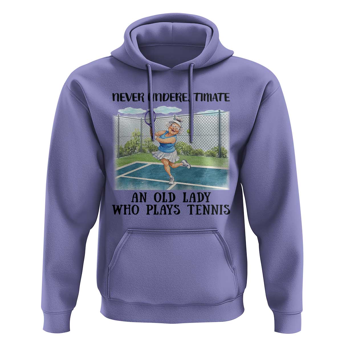 Funny Grandma Tennis Player Gift Hoodie Never Underestimate An Old Lady - Wonder Print Shop