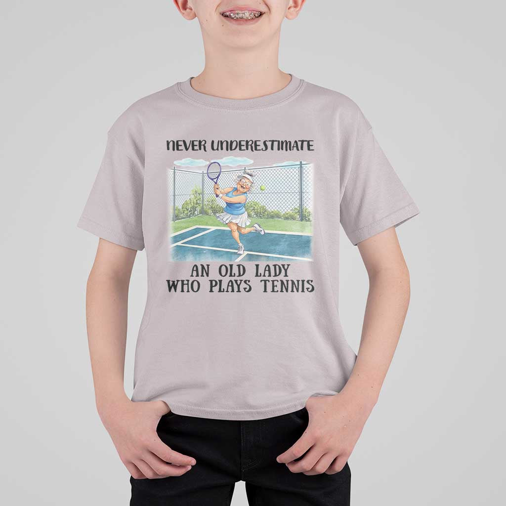 Funny Grandma Tennis Player Gift T Shirt For Kid Never Underestimate An Old Lady - Wonder Print Shop