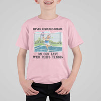 Funny Grandma Tennis Player Gift T Shirt For Kid Never Underestimate An Old Lady - Wonder Print Shop