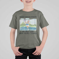 Funny Grandma Tennis Player Gift T Shirt For Kid Never Underestimate An Old Lady - Wonder Print Shop