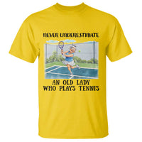 Funny Grandma Tennis Player Gift T Shirt Never Underestimate An Old Lady - Wonder Print Shop