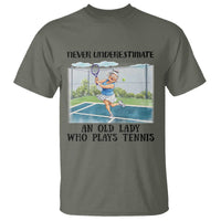Funny Grandma Tennis Player Gift T Shirt Never Underestimate An Old Lady - Wonder Print Shop