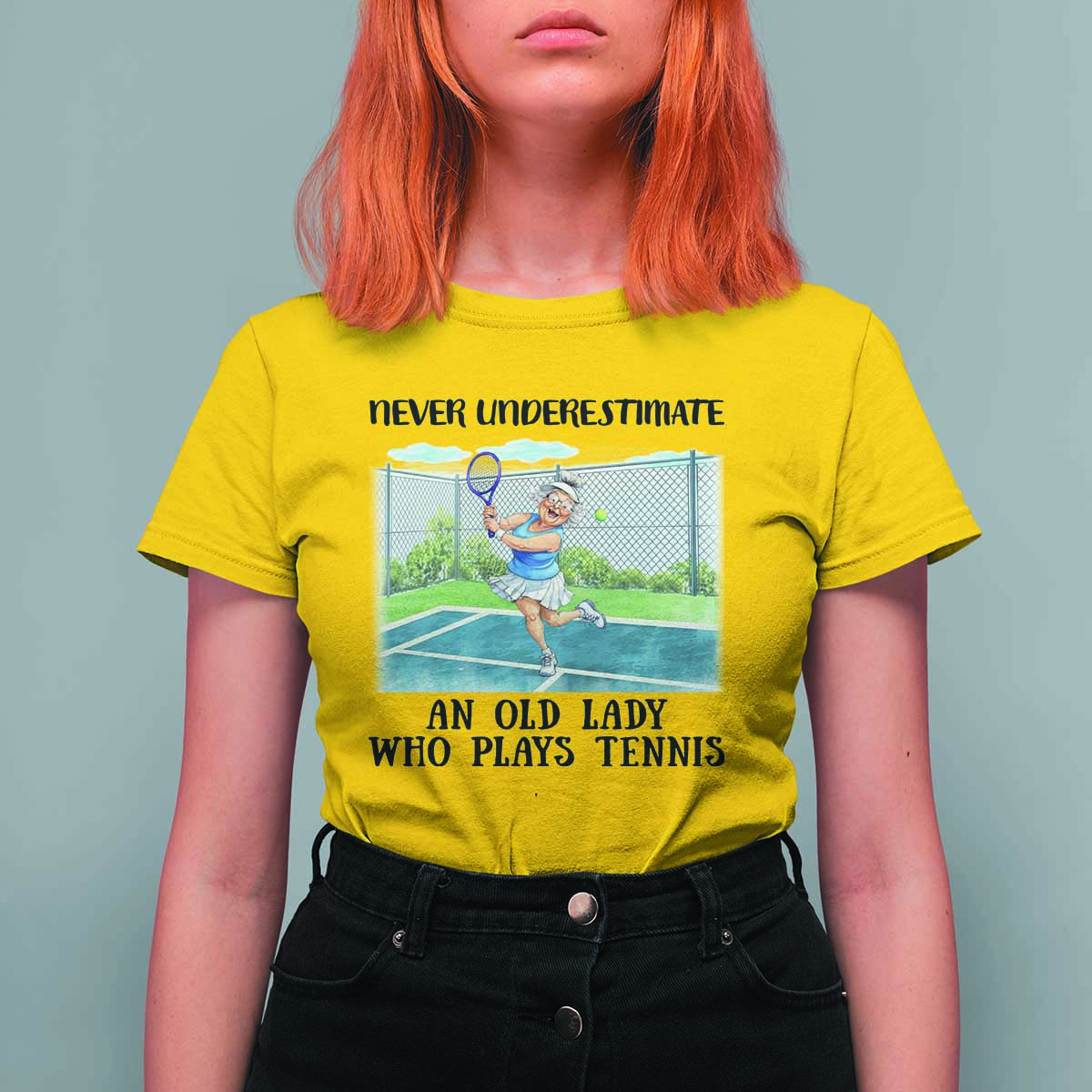 Funny Grandma Tennis Player Gift T Shirt For Women Never Underestimate An Old Lady - Wonder Print Shop
