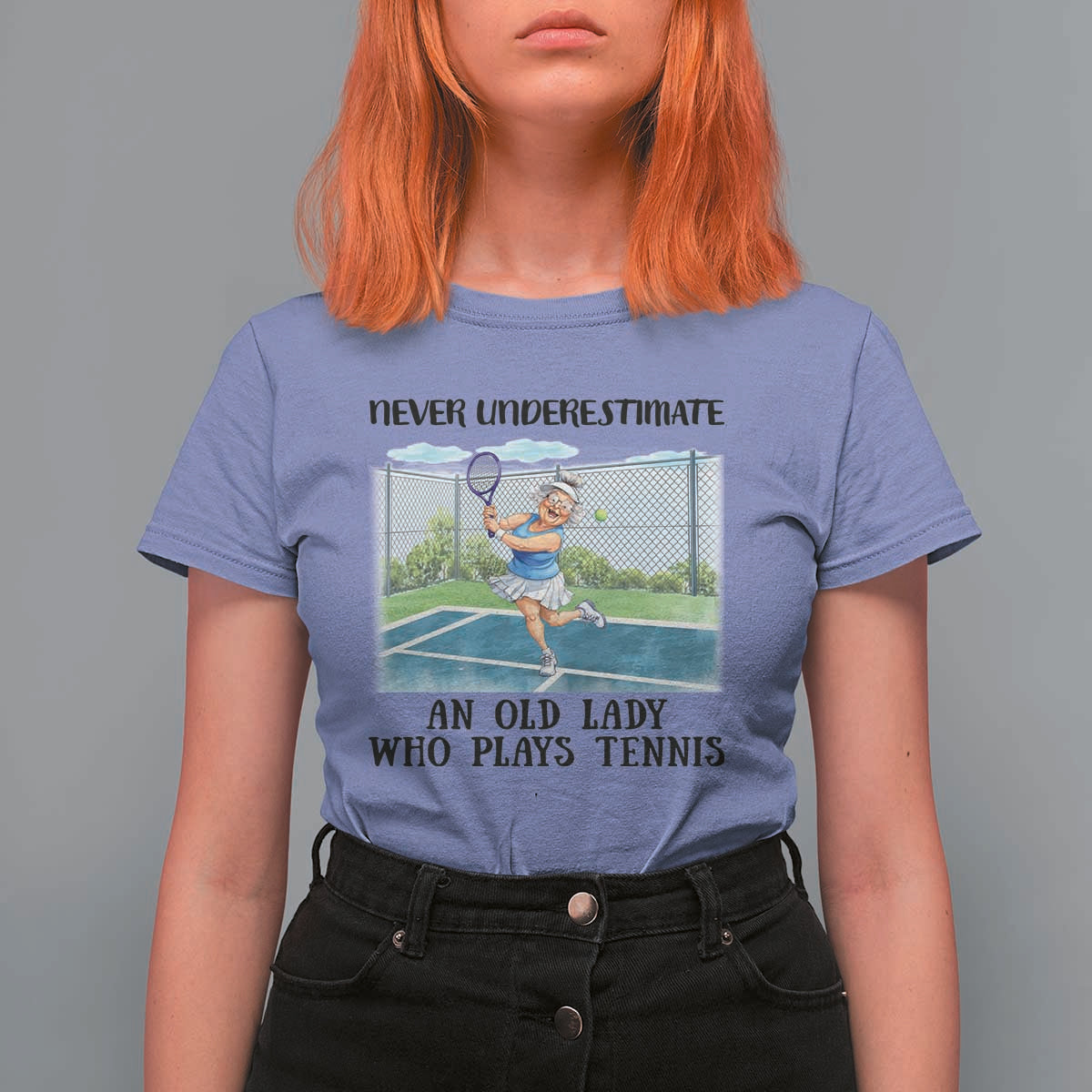 Funny Grandma Tennis Player Gift T Shirt For Women Never Underestimate An Old Lady - Wonder Print Shop