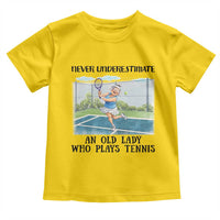 Funny Grandma Tennis Player Gift Toddler T Shirt Never Underestimate An Old Lady - Wonder Print Shop
