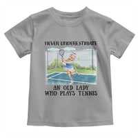 Funny Grandma Tennis Player Gift Toddler T Shirt Never Underestimate An Old Lady - Wonder Print Shop