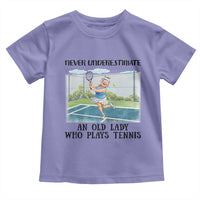 Funny Grandma Tennis Player Gift Toddler T Shirt Never Underestimate An Old Lady - Wonder Print Shop