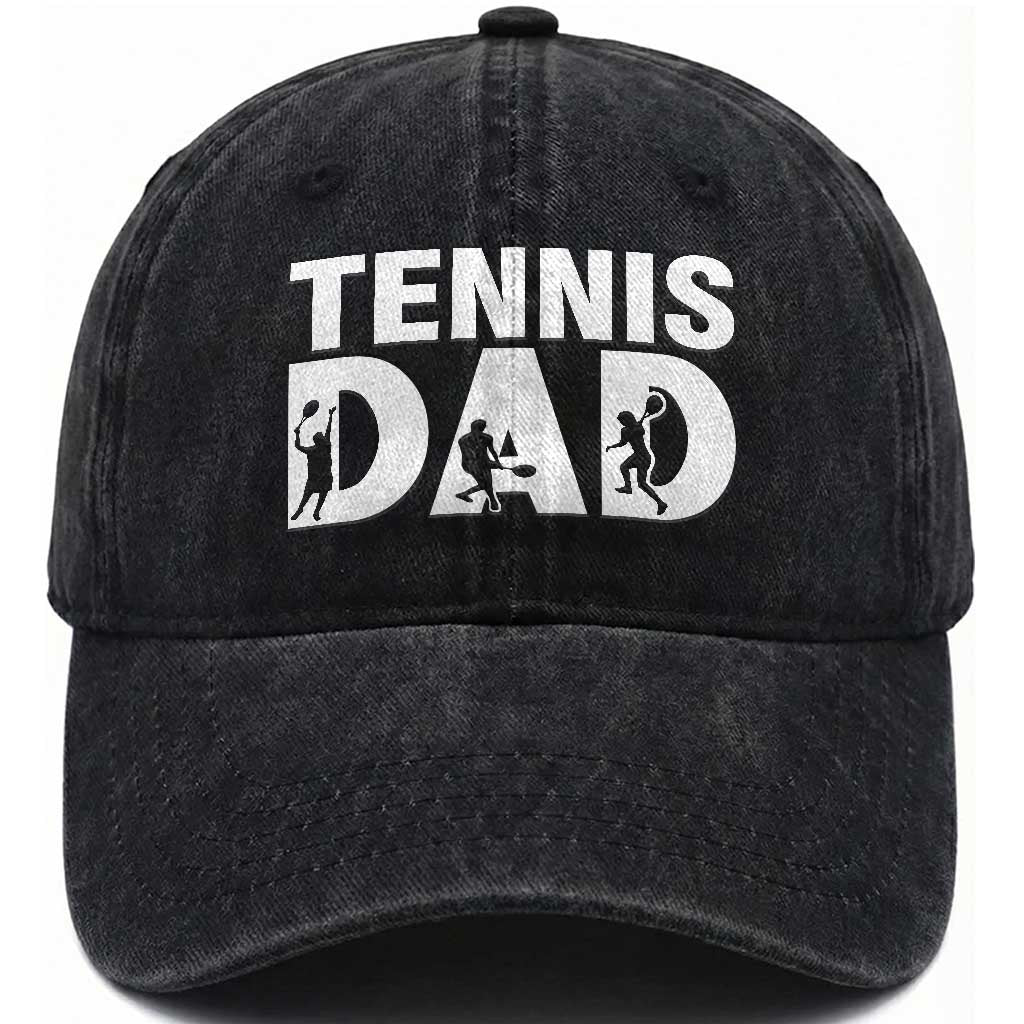 Funny Tennis Dad Life Washed Cotton Baseball Cap Tennis Player Gift