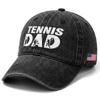 Funny Tennis Dad Life Washed Cotton Baseball Cap Tennis Player Gift