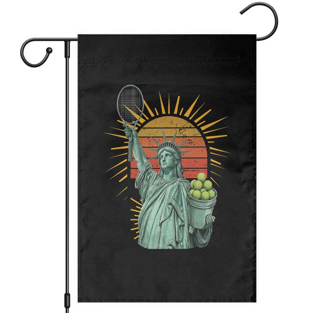 Funny Statue Of Liberty Tennis Player Garden Flag Patriotic Sports Lover - Wonder Print Shop