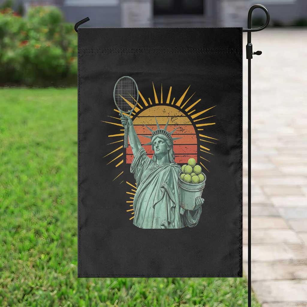 Funny Statue Of Liberty Tennis Player Garden Flag Patriotic Sports Lover - Wonder Print Shop
