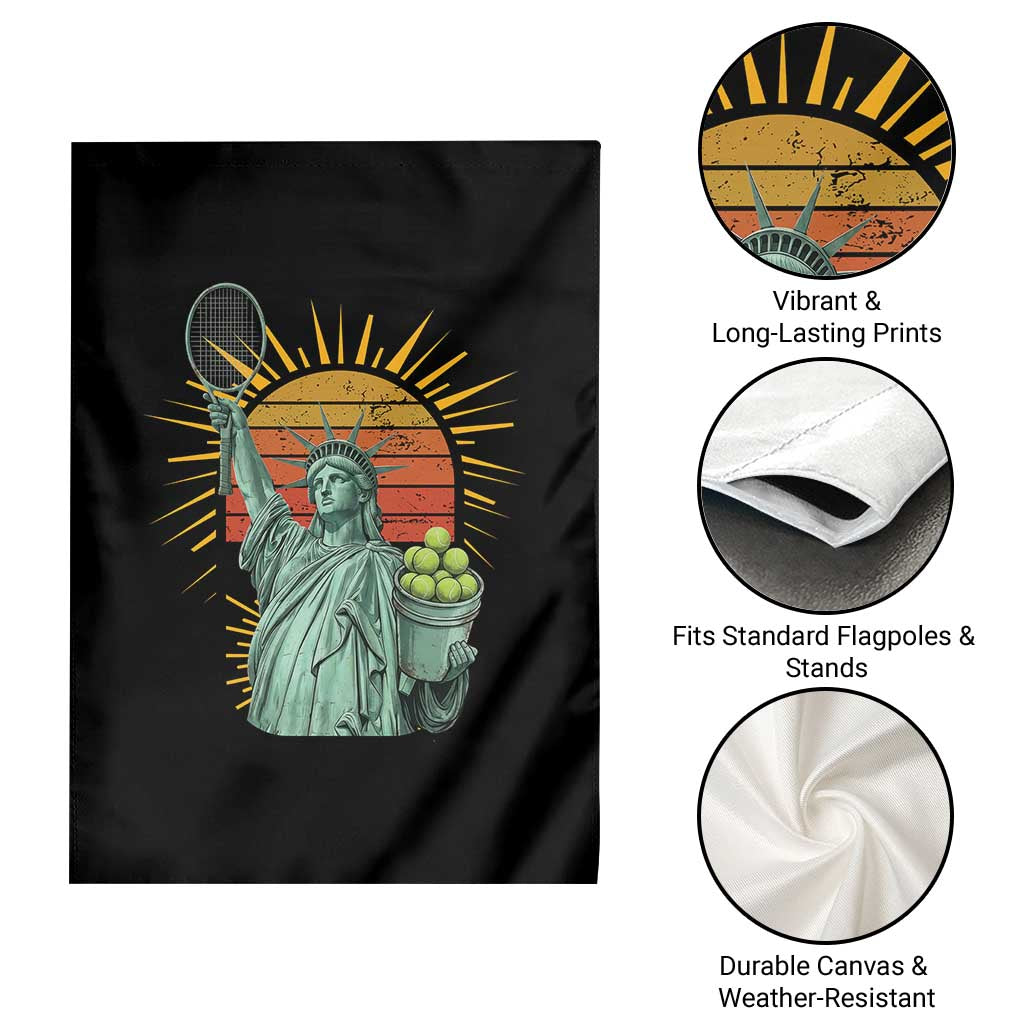 Funny Statue Of Liberty Tennis Player Garden Flag Patriotic Sports Lover - Wonder Print Shop