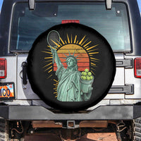 Funny Statue Of Liberty Tennis Player Spare Tire Cover Patriotic Sports Lover - Wonder Print Shop