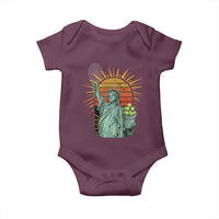 Funny Statue Of Liberty Tennis Player Baby Onesie Patriotic Sports Lover - Wonder Print Shop