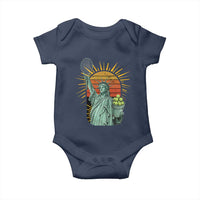 Funny Statue Of Liberty Tennis Player Baby Onesie Patriotic Sports Lover - Wonder Print Shop