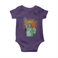 Funny Statue Of Liberty Tennis Player Baby Onesie Patriotic Sports Lover - Wonder Print Shop