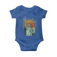 Funny Statue Of Liberty Tennis Player Baby Onesie Patriotic Sports Lover - Wonder Print Shop
