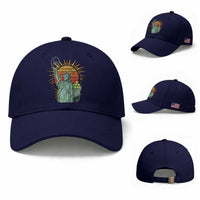 Funny Statue Of Liberty Tennis Player Baseball Cap Patriotic Sports Lover