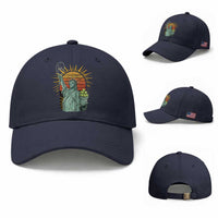 Funny Statue Of Liberty Tennis Player Baseball Cap Patriotic Sports Lover