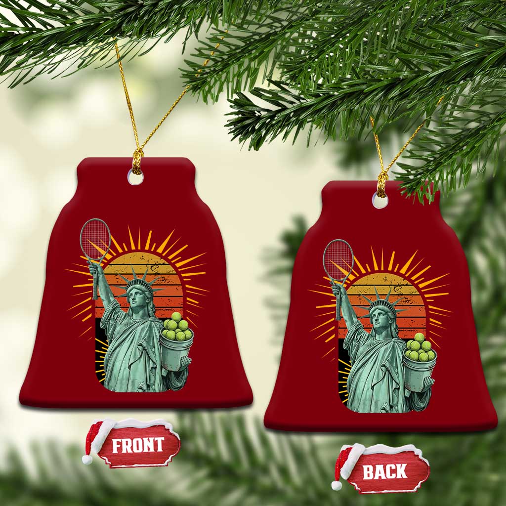 Funny Statue Of Liberty Tennis Player Ceramic Ornament Patriotic Sports Lover - Wonder Print Shop
