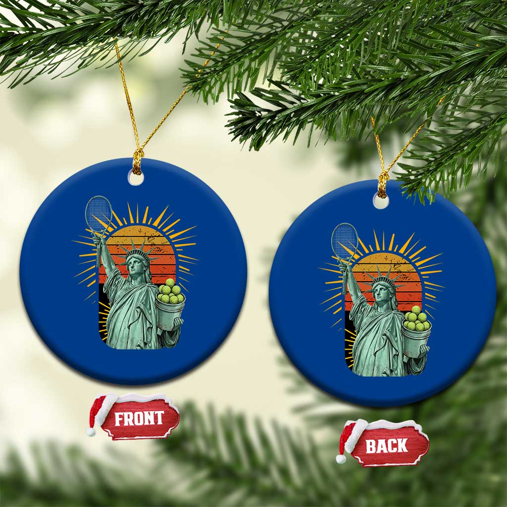 Funny Statue Of Liberty Tennis Player Ceramic Ornament Patriotic Sports Lover - Wonder Print Shop