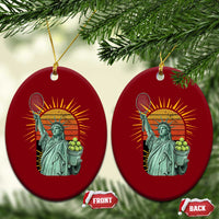 Funny Statue Of Liberty Tennis Player Ceramic Ornament Patriotic Sports Lover - Wonder Print Shop