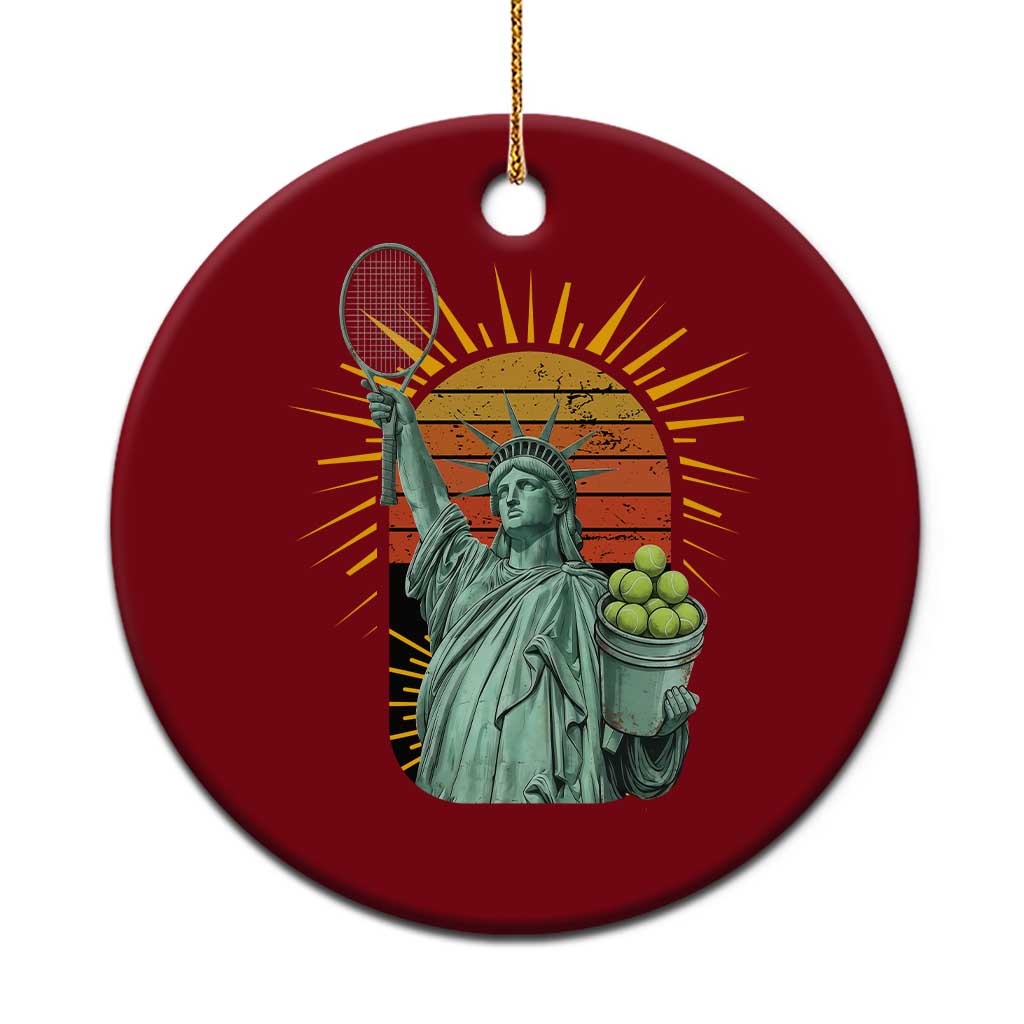 Funny Statue Of Liberty Tennis Player Ceramic Ornament Patriotic Sports Lover - Wonder Print Shop
