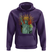 Funny Statue Of Liberty Tennis Player Hoodie Patriotic Sports Lover - Wonder Print Shop
