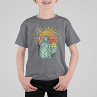 Funny Statue Of Liberty Tennis Player T Shirt For Kid Patriotic Sports Lover - Wonder Print Shop