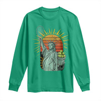 Funny Statue Of Liberty Tennis Player Long Sleeve Shirt Patriotic Sports Lover - Wonder Print Shop