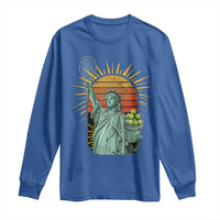 Funny Statue Of Liberty Tennis Player Long Sleeve Shirt Patriotic Sports Lover - Wonder Print Shop