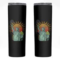 Funny Statue Of Liberty Tennis Player Skinny Tumbler Patriotic Sports Lover - Wonder Print Shop