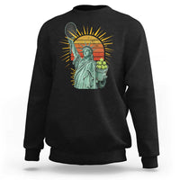 Funny Statue Of Liberty Tennis Player Sweatshirt Patriotic Sports Lover - Wonder Print Shop