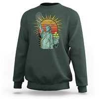 Funny Statue Of Liberty Tennis Player Sweatshirt Patriotic Sports Lover - Wonder Print Shop