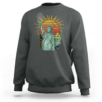 Funny Statue Of Liberty Tennis Player Sweatshirt Patriotic Sports Lover - Wonder Print Shop