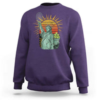 Funny Statue Of Liberty Tennis Player Sweatshirt Patriotic Sports Lover - Wonder Print Shop