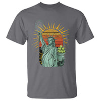 Funny Statue Of Liberty Tennis Player T Shirt Patriotic Sports Lover - Wonder Print Shop