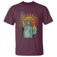 Funny Statue Of Liberty Tennis Player T Shirt Patriotic Sports Lover - Wonder Print Shop