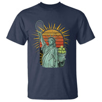 Funny Statue Of Liberty Tennis Player T Shirt Patriotic Sports Lover - Wonder Print Shop